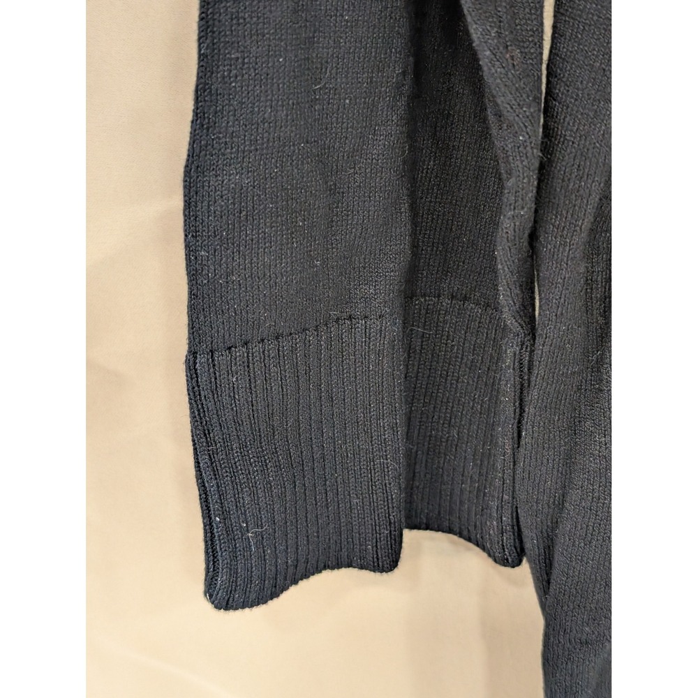 Ann Taylor Black V-Neck Button Detail Shoulder Tab Knit Sweater XL - Picture 5 of 7